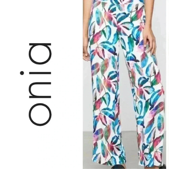 BNWOT Onia Mila Leaf  print beach pants size S - Picture 1 of 5